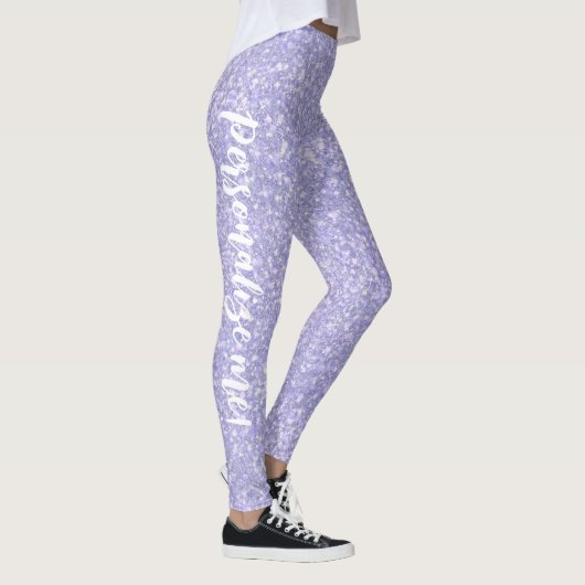 Darling Pale Lila Glitzer CUSTOM TEXT Leggings (Rechts)