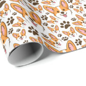 Darling Pembroke Welsh Corgi Pet Welpe Hund Geschenkpapier (Rolleneckpunkt)