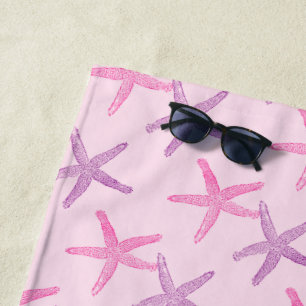 Darling Pink und Lila Starfish Strandtuch