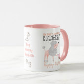 Darling Pinky Poodle Dog Mamas Funny Birthday Tasse (VorderseiteRechts)