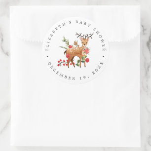 Darling Reindeer   Christmas Baby Dusche Gefallen Runder Aufkleber