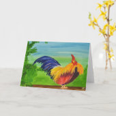 Darling - Rooster - Grußkarte Karte (Gelbe Blume)