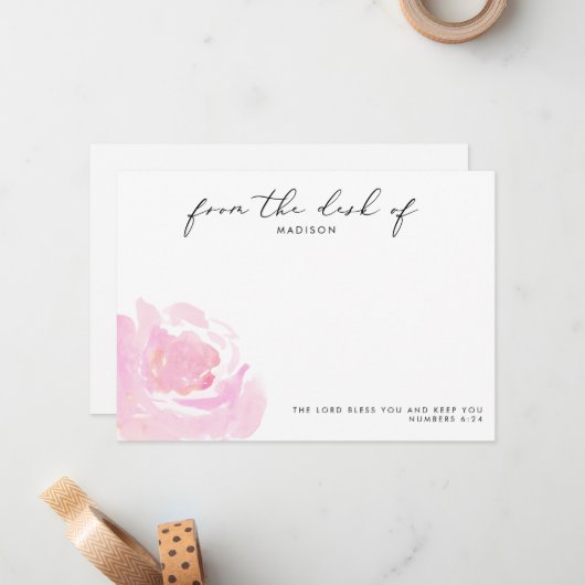 Darling Rose Scripting Personalisiert Mitteilungskarte (Vorderseite/Rückseite Beispiel)