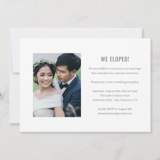 Darling Script Editable Color Wedding Ankündigung (Rückseite)