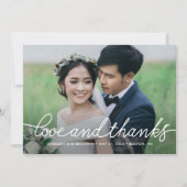 Darling Script Editable Color Wedding Vielen Dank Dankeskarte (Vorderseite)