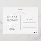 Darling Script Foil Save the Date Postcard Folie Einladungspostkarte (Rückseite)