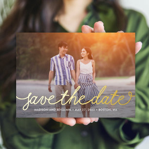 Darling Script REAL FOIL Save The Date Karte