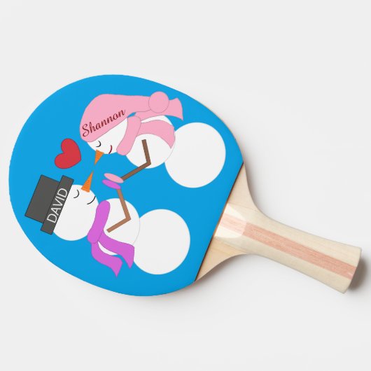 Darling Snowpeople in der Liebe: Blaugrün Tischtennis Schläger (Seitenansicht)