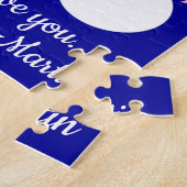 Darling Snowpeople in der Liebe: Dunkle blaue Weih Puzzle (Seite)