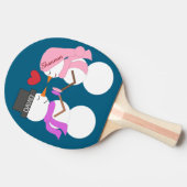 Darling Snowpeople in Love: Deep Sea Blue Tischtennis Schläger (Seitenansicht)
