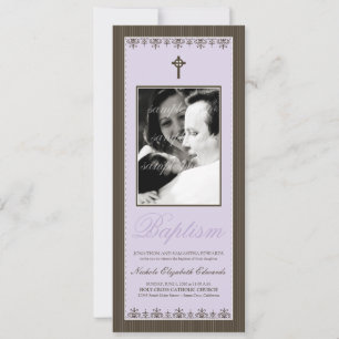 Darling Viktorianisch 4x9,25" Lilac Taufe Einladung