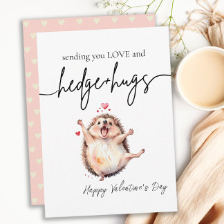 Darling Watercolor Igel Pun Valentine's Day Feiertagskarte