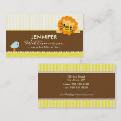 Darling Yellow Lion & Birdie Mommy Calling Card Telefonnummerkarte (Vorne/Hinten)