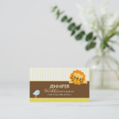 Darling Yellow Lion & Birdie Mommy Calling Card Telefonnummerkarte (Stehend Vorderseite)