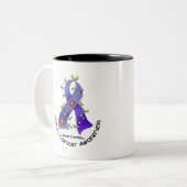 Darmkrebs-Bewusstsein BLUMEN-BAND 1 Zweifarbige Tasse (Vorderseite Links)