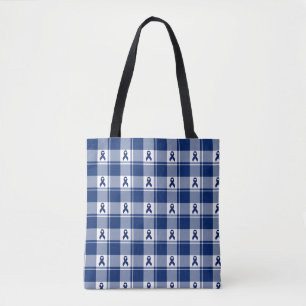 Darmkrebs-Bewusstsein Karo-Tasche, Dunkelblau Tasche
