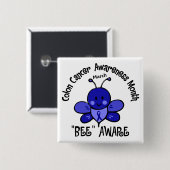 Darmkrebs-Bewusstseins-Monats-Biene 1,2 Button (Vorne & Hinten)