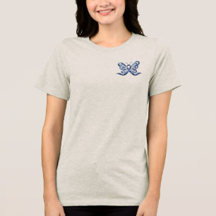 Darmkrebs-Bewusstseins-Schmetterling Tri-Blend Shirt