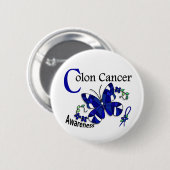 Darmkrebs des Buntglas-Schmetterlings-2 Button (Vorne & Hinten)