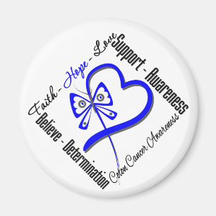 Darmkrebs-Glauben-Hoffnungs-Liebe-Schmetterling Magnet