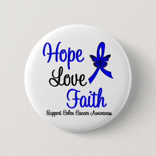 Darmkrebs Hoffnung Liebe Glaube Band Button