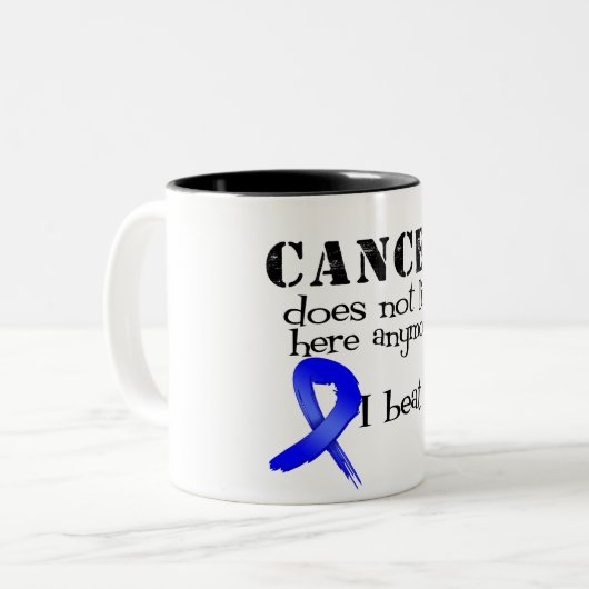 Darmkrebs lebt nicht hier mehr zweifarbige tasse (Vorderseite Links)