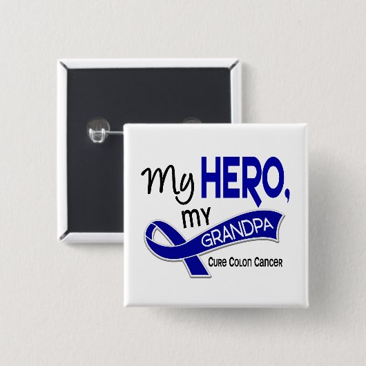 Darmkrebs MEIN HELD MEIN GROSSVATER 42 Button (Vorne & Hinten)