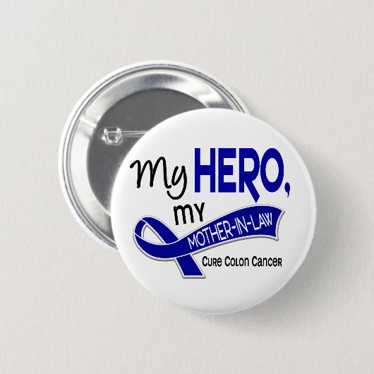 Darmkrebs MEIN HELD MEINE SCHWIEGERMUTTER 42 Button (Vorne & Hinten)
