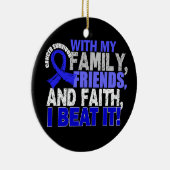 Darmkrebs-Überlebend-Familien-Freund-Glaube Keramik Ornament (Rechts)