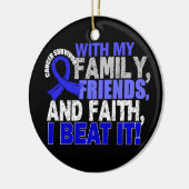 Darmkrebs-Überlebend-Familien-Freund-Glaube Keramik Ornament (Links)