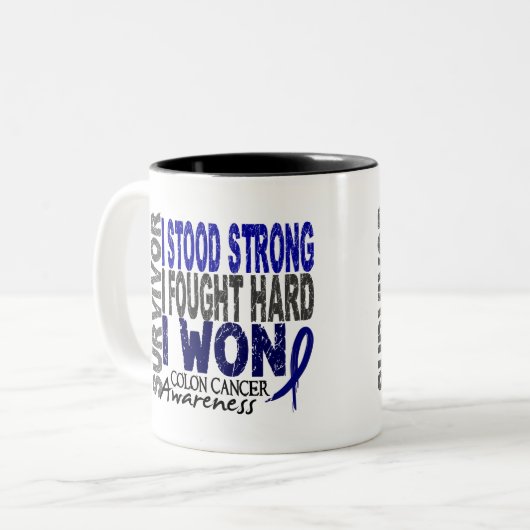 Darmkrebs-Überlebender 4 Zweifarbige Tasse (Vorderseite Links)