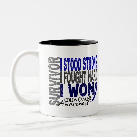 Darmkrebs-Überlebender 4 Zweifarbige Tasse (Links)