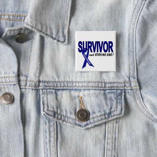 Darmkrebs-Überlebender u. BLEIBE ein Button (Beispiel)