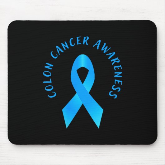Darmkrebsbewusstsein Blau März Herz Mousepad (Vorne)