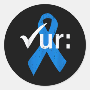 Darmkrebsbewusstsein Blaue Schleife Runder Aufkleber