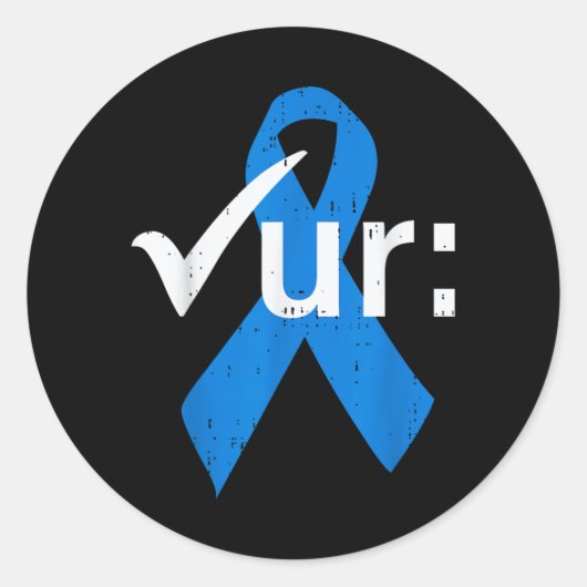 Darmkrebsbewusstsein Blaue Schleife Runder Aufkleber (Vorderseite)