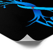 Darmkrebsbewusstsein blaues Band Baum Poster (Ecke)