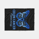 Darmkrebsbewusstsein blaues Band Fleecedecke (Vorderseite (Horizontal))
