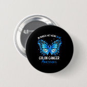 Darmkrebsbewusstsein für blauen Schmetterling bei Button (Vorne & Hinten)