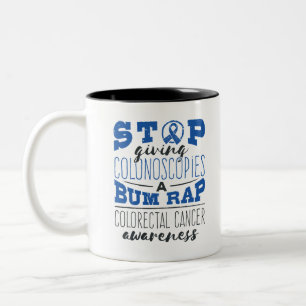 Darmkrebsbewusstsein Koloskopie Bum Rap Zweifarbige Tasse