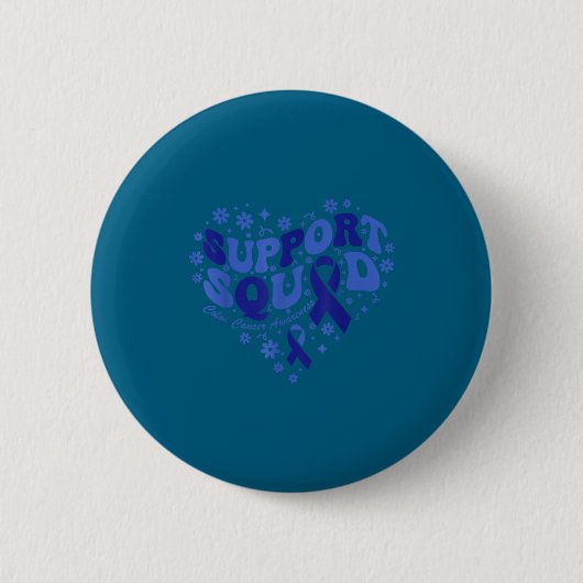 Darmkrebsbewusstsein Unterstützerteam Band Herz Button (Vorderseite)