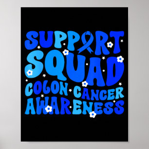 Darmkrebsbewusstsein Unterstützerteam Blau Poster
