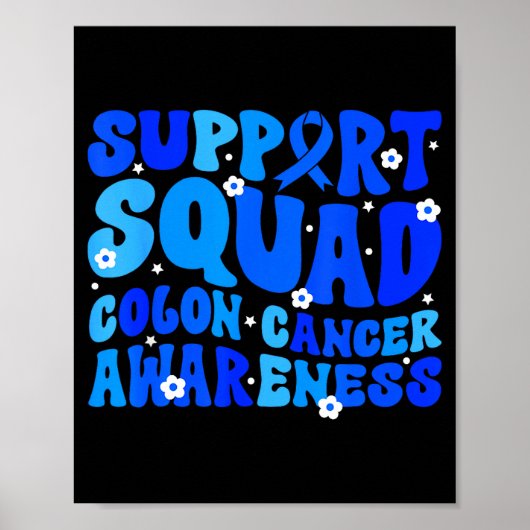 Darmkrebsbewusstsein Unterstützerteam Blau Poster (Vorne)