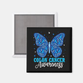 Darmkrebsmonat Überlebender Schmetterling Magnet (Vorderseite/Rückseite)