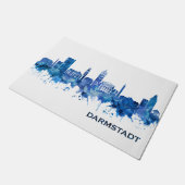 Darmstadt Deutschland Skyline Blue Fußmatte (Schrägansicht)