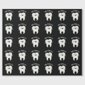 Darn Tooth-in Niedlich Funny Tooth Pun Dark BG Geschenkpapier (Flach)