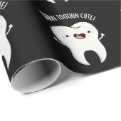 Darn Tooth-in Niedlich Funny Tooth Pun Dark BG Geschenkpapier (Rolleneckpunkt)