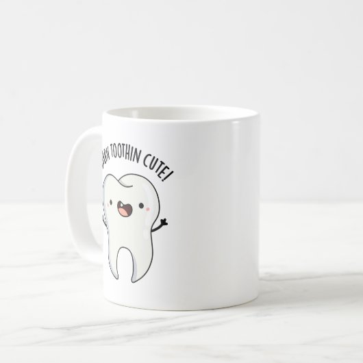 Darn Tooth-in Niedlich Funny Tooth Pun Kaffeetasse (Vorderseite Links)