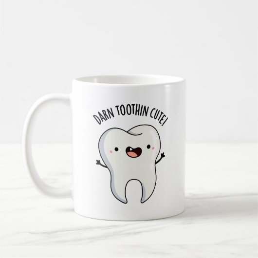 Darn Tooth-in Niedlich Funny Tooth Pun Kaffeetasse (Links)