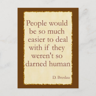 Darned Human Postcard Postkarte